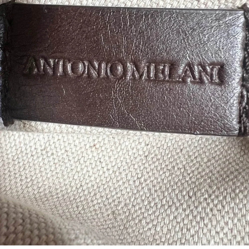 Antonio Melani Leopard Print Canvas‎ Leather Trim Satchel Mob Wife Indie Sleaze